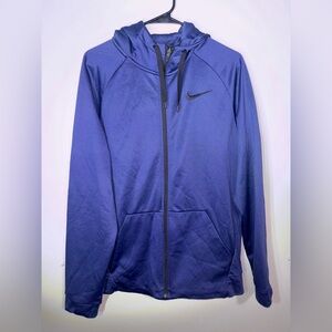 Nike Dri-FIT Full Zip Hoodie Mens Large Blue Training Sweatshirt Jacket Athletic